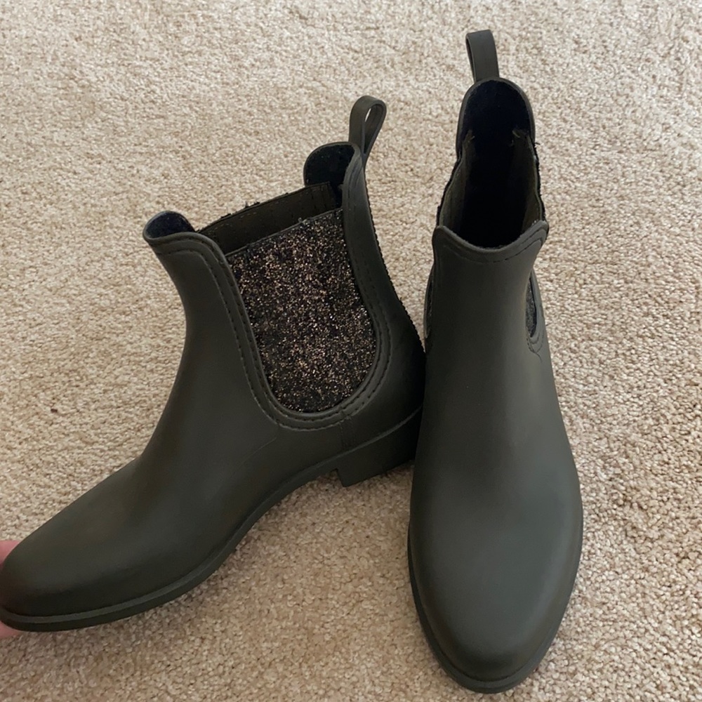 glitter lemon jelly rain boots